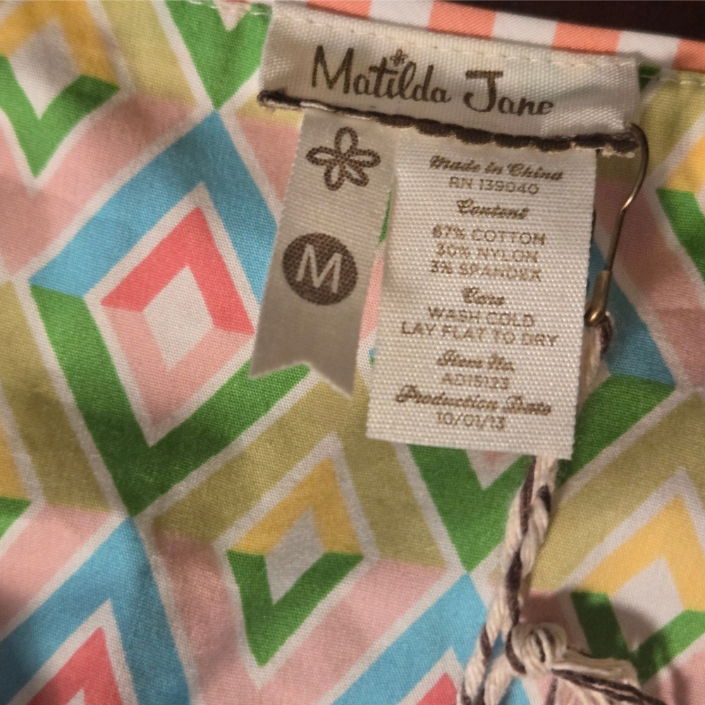 Matilda Jane Girls Pink Floral Sleeveless Dress Scalloped Button Front Size M - Picture 10 of 14